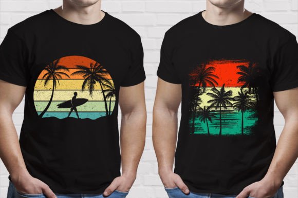 Capture the Golden Hour: Retro Vintage Summer T-Shirt Graphics