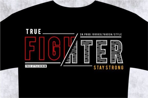 FIGHTER T-shirt Design Graphic: Bold SVG Typography for Impactful Branding