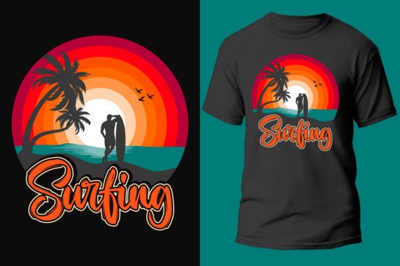 High-Quality Surfing T-shirt Design Vector Graphic