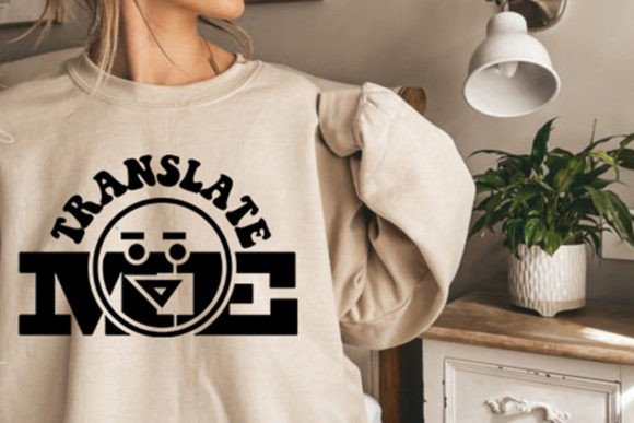 Translate Me Retro Graphic Print Design: A Creative Asset